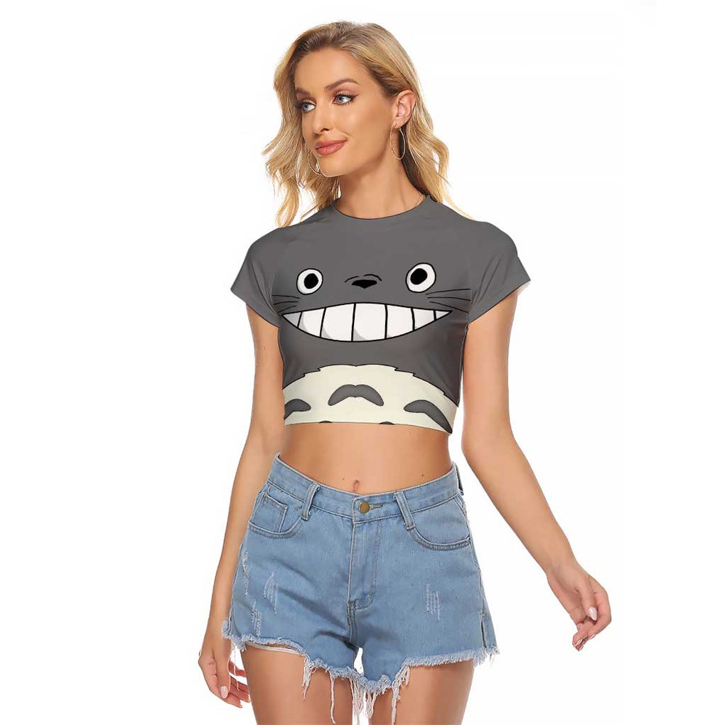 Totoro - My Neighbor Totoro Raglan Cropped T Shirt Anime Style