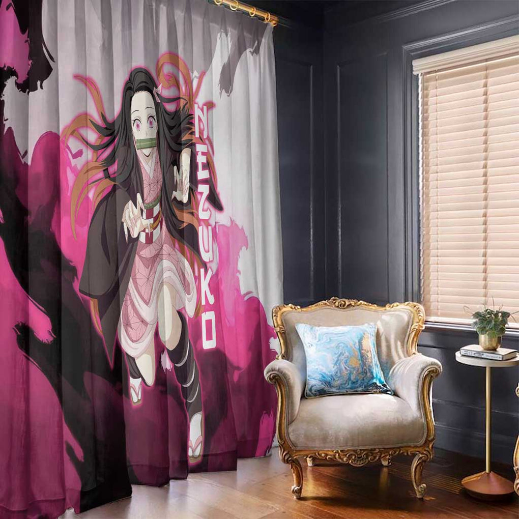 Nezuko - Demon Slayer Window Curtain Anime Style