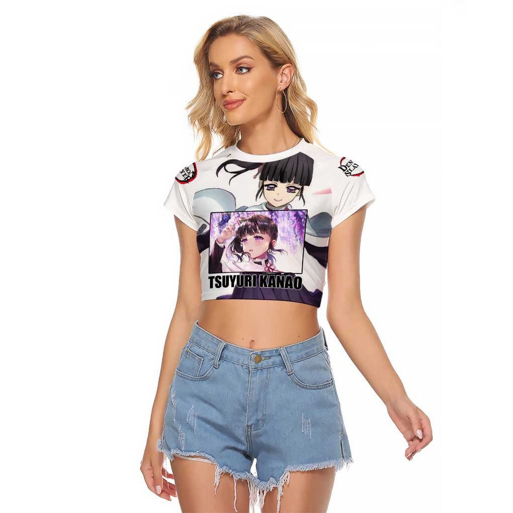 Kanao - Demon Slayer Raglan Cropped T Shirt Anime Style