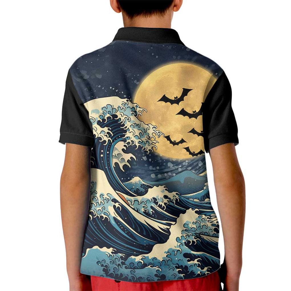 Kanagawa Wave Janpan Halloween Kid Polo Shirt Japan Art Style