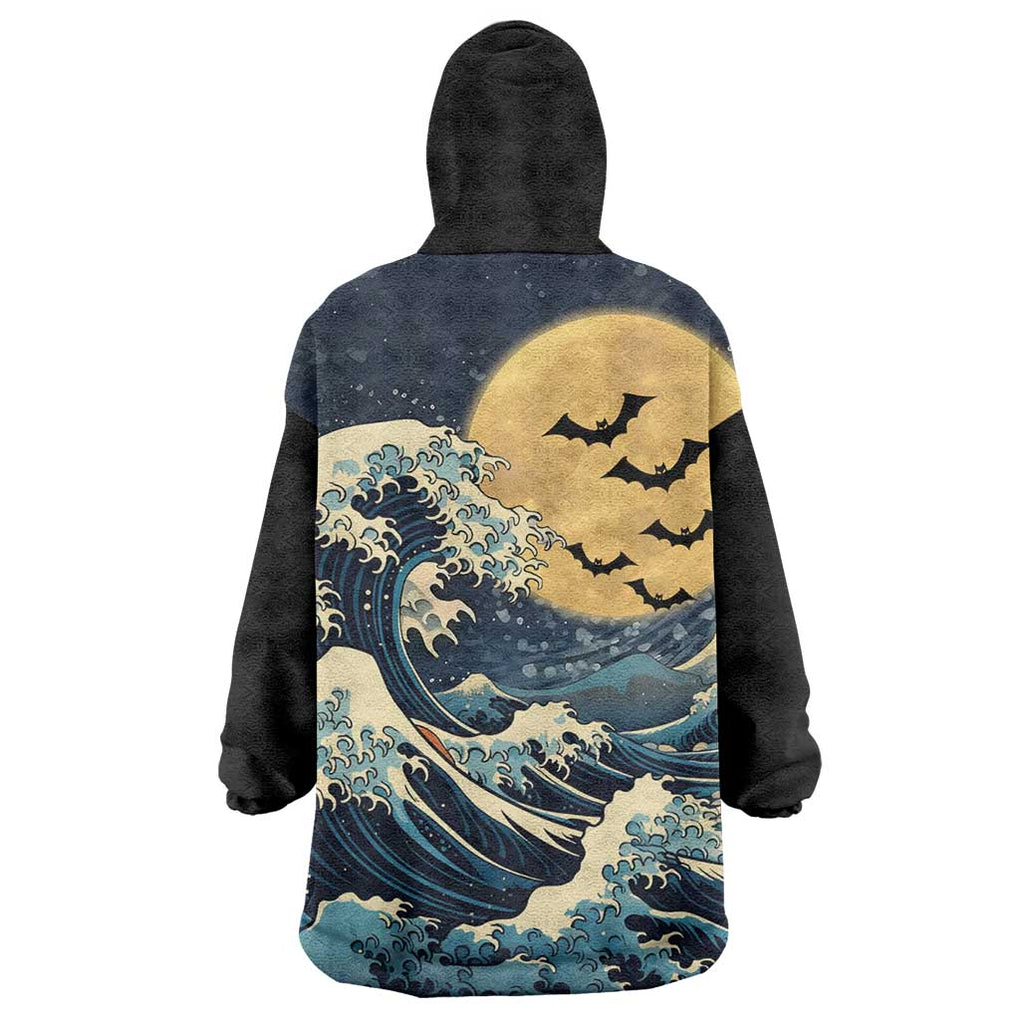 Kanagawa Wave Janpan Halloween Wearable Blanket Hoodie Japan Art Style