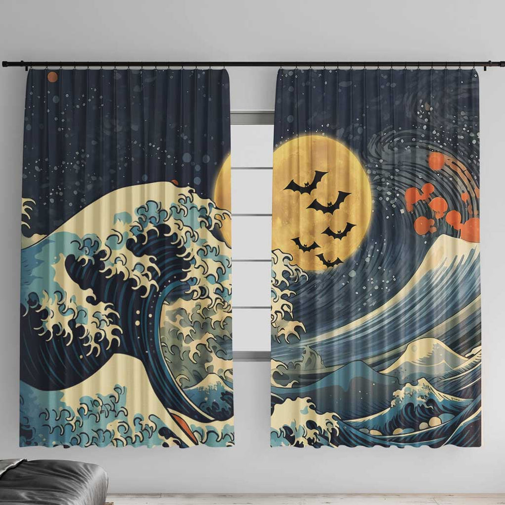 Kanagawa Wave Janpan Halloween Window Curtain Japan Art Style
