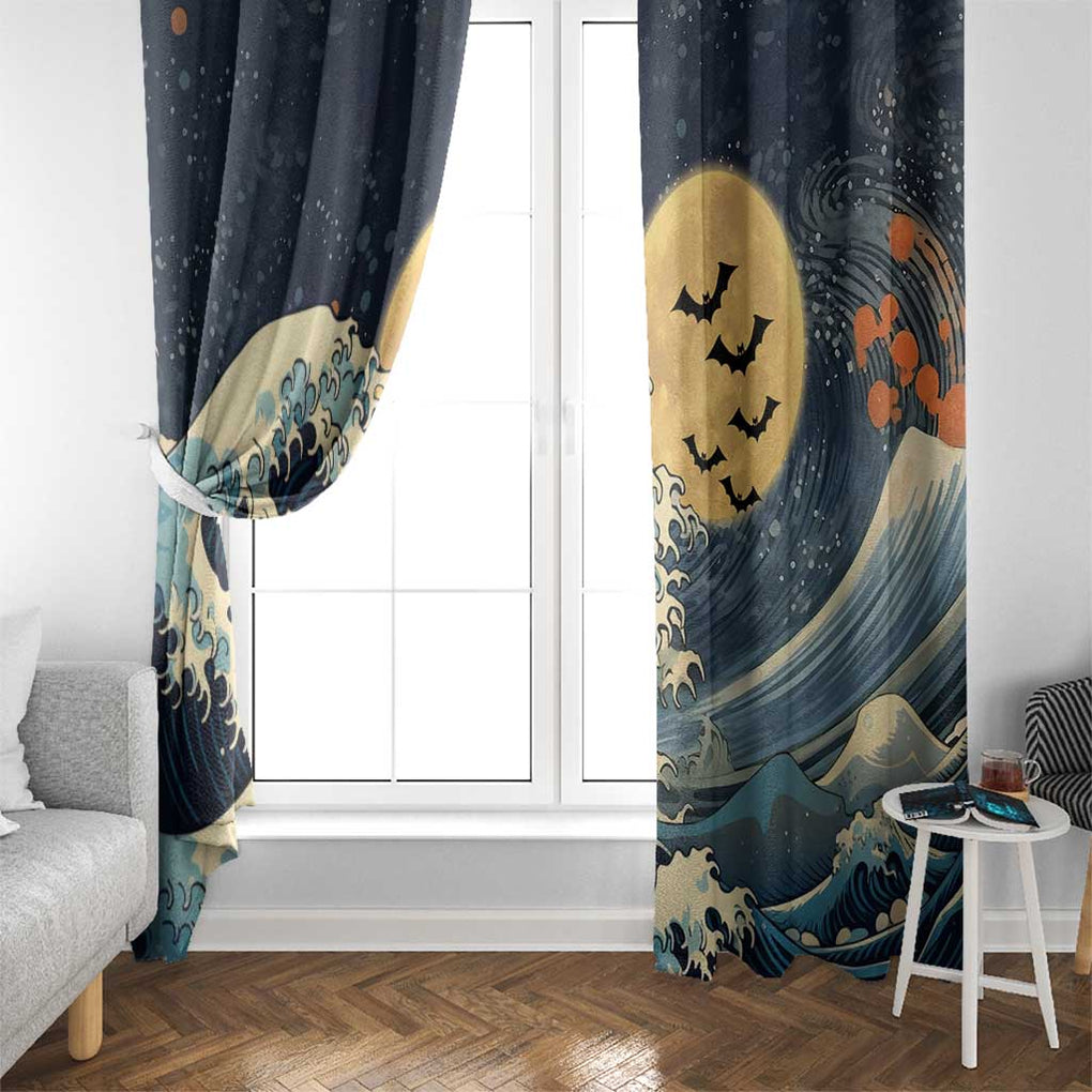 Kanagawa Wave Janpan Halloween Window Curtain Japan Art Style