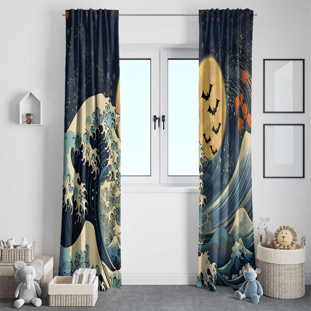 Kanagawa Wave Janpan Halloween Window Curtain Japan Art Style