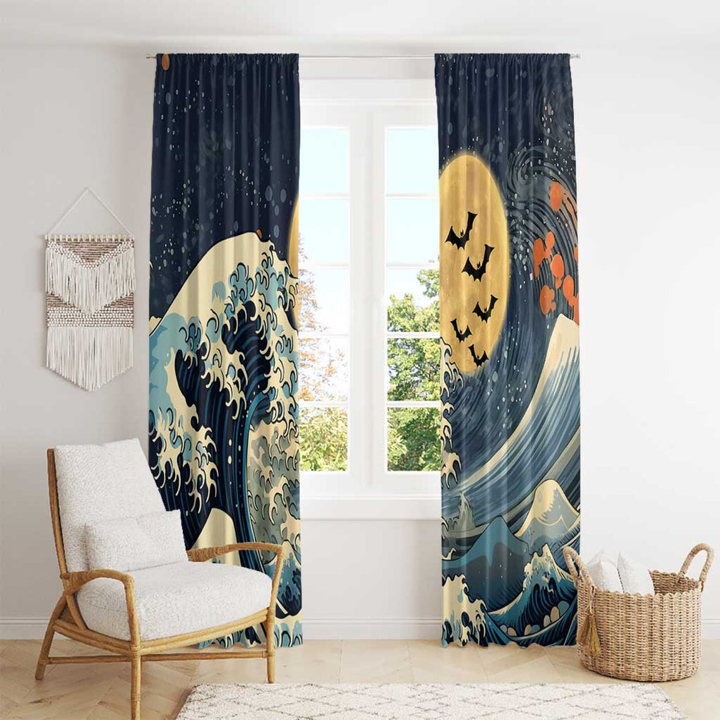 Kanagawa Wave Janpan Halloween Window Curtain Japan Art Style