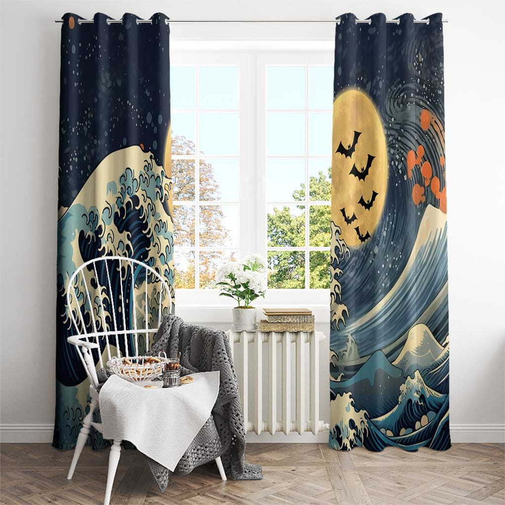 Kanagawa Wave Janpan Halloween Window Curtain Japan Art Style