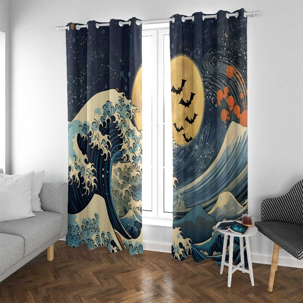 Kanagawa Wave Janpan Halloween Window Curtain Japan Art Style