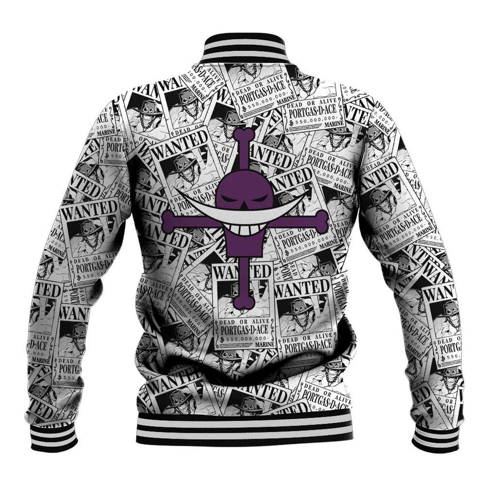 Portgas D. Ace Wanted - One Piece Baseball Jacket Anime Style
