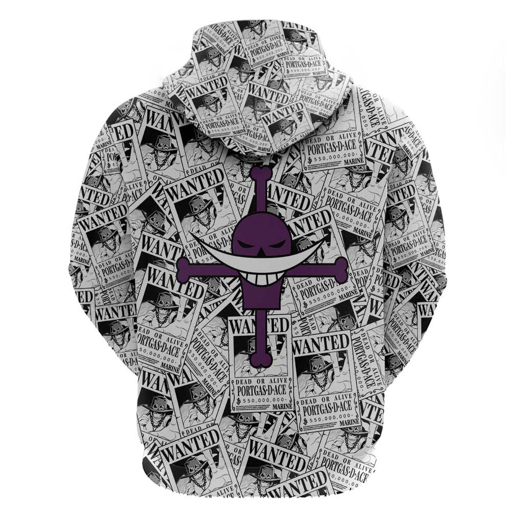 Portgas D. Ace Wanted - One Piece Hoodie Anime Style