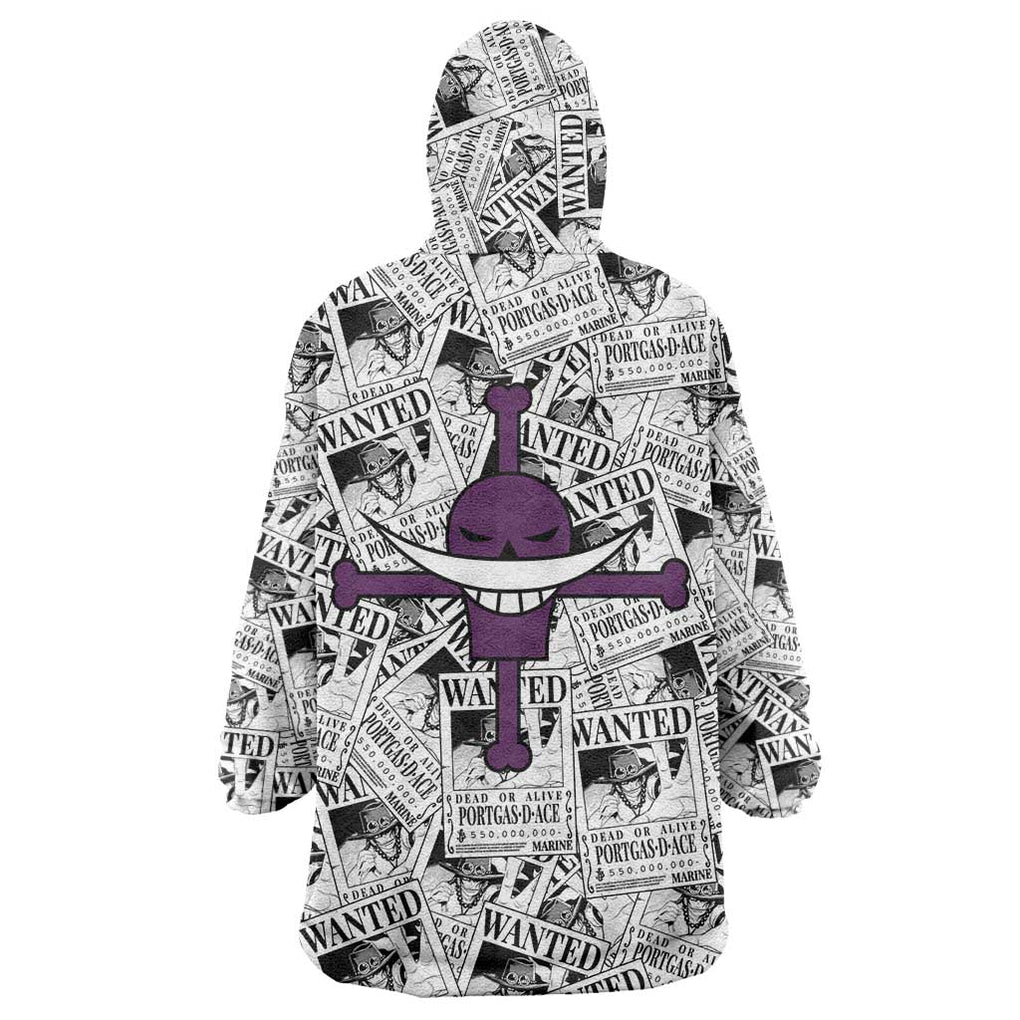 Portgas D. Ace Wanted - One Piece Wearable Blanket Hoodie Anime Style