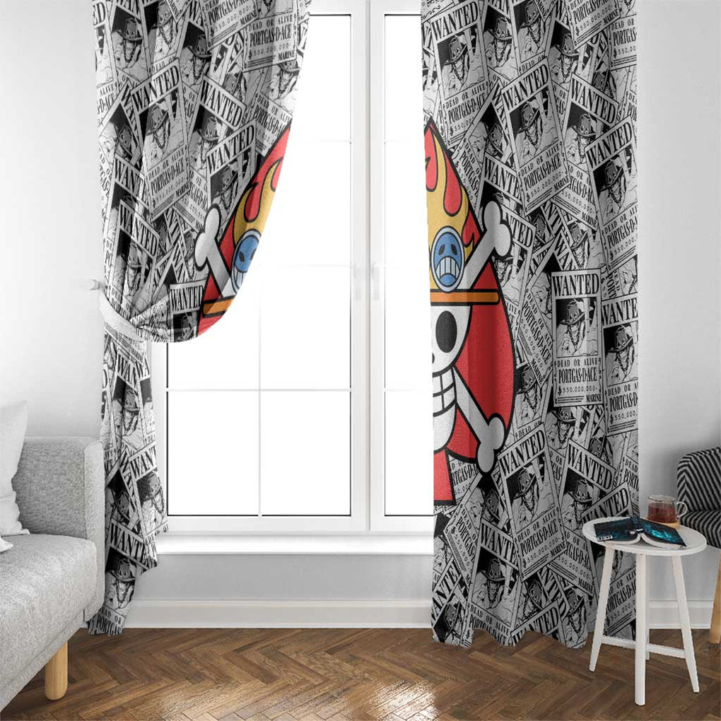 Portgas D. Ace Wanted - One Piece Window Curtain Anime Style