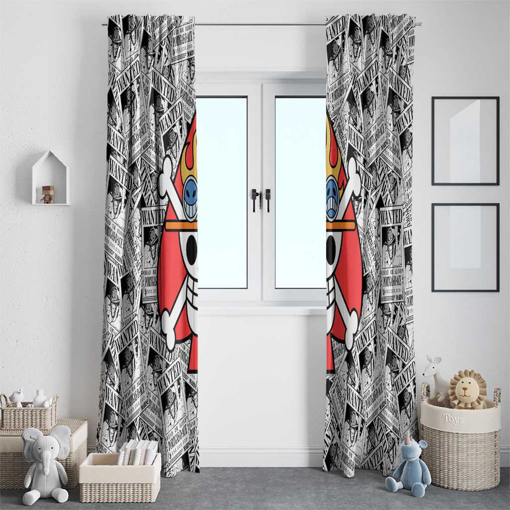 Portgas D. Ace Wanted - One Piece Window Curtain Anime Style