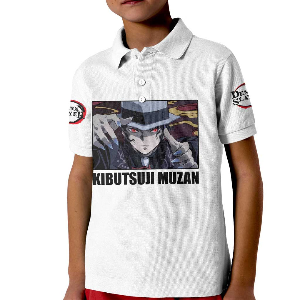 Muzan Kibutsuji - Demon Slayer Kid Polo Shirt Anime Style