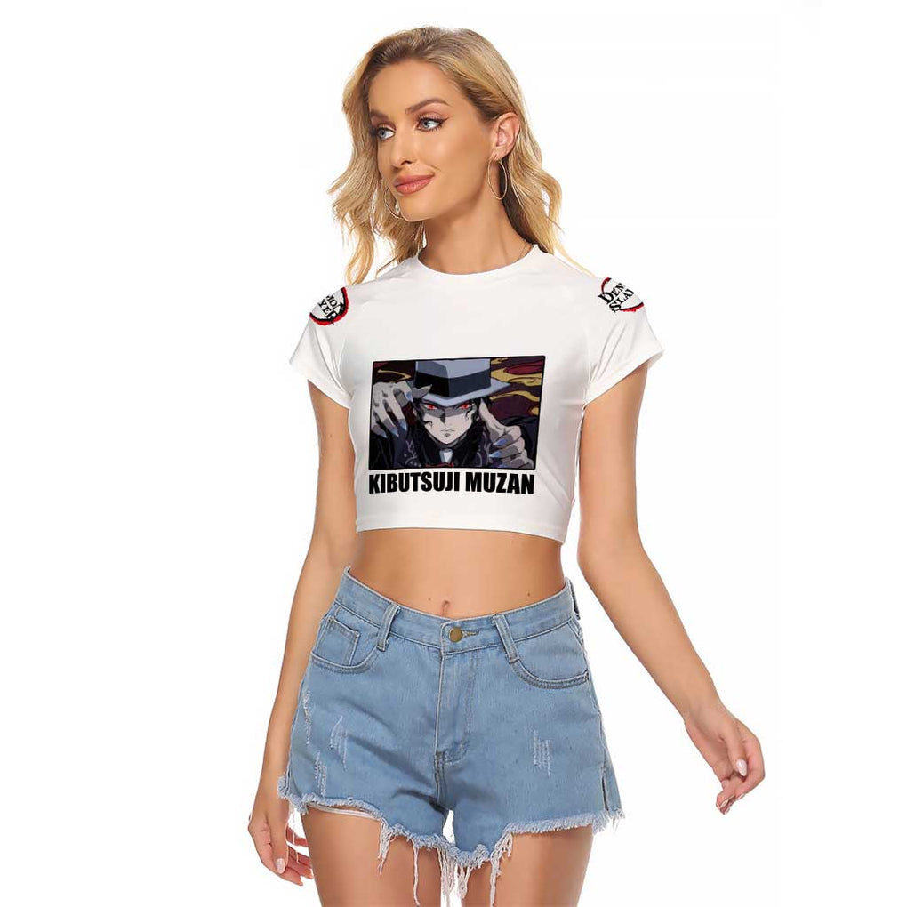 Muzan Kibutsuji - Demon Slayer Raglan Cropped T Shirt Anime Style