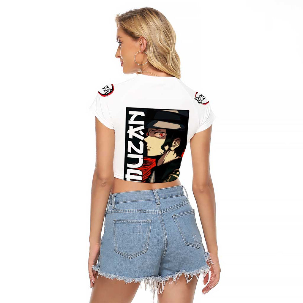 Muzan Kibutsuji - Demon Slayer Raglan Cropped T Shirt Anime Style