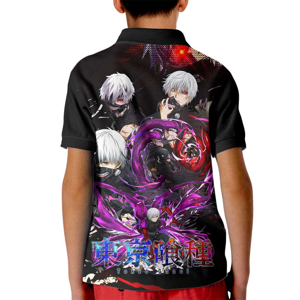 Kaneki Ken Tokyo Ghoul Grunge Kid Polo Shirt Anime Style