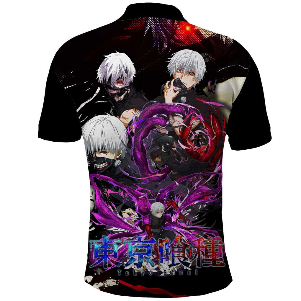 Kaneki Ken Tokyo Ghoul Grunge Polo Shirt Anime Style