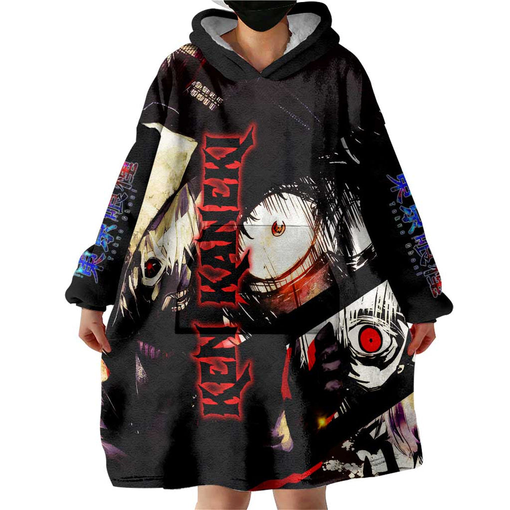 Kaneki Ken Tokyo Ghoul Grunge Wearable Blanket Hoodie Anime Style