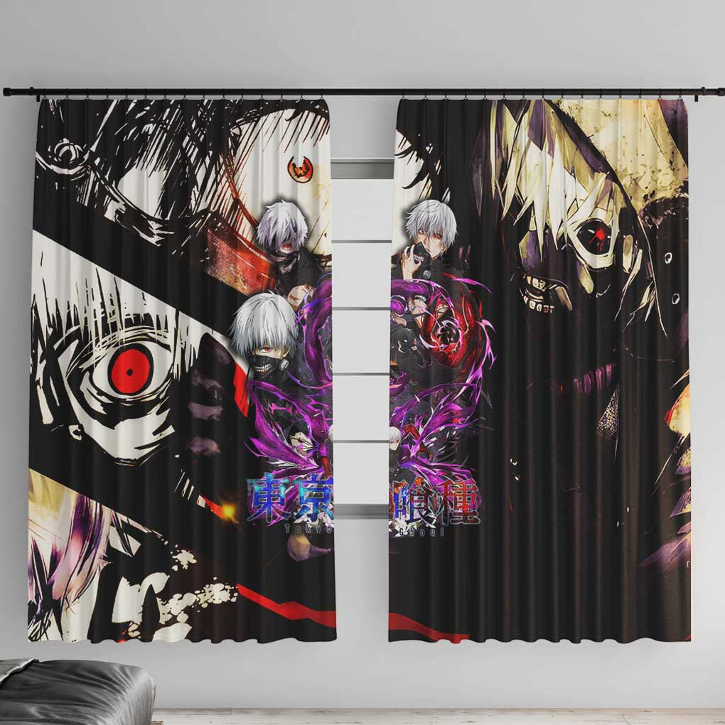 Kaneki Ken Tokyo Ghoul Grunge Window Curtain Anime Style