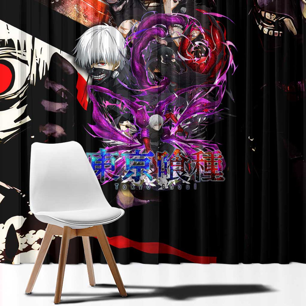 Kaneki Ken Tokyo Ghoul Grunge Window Curtain Anime Style