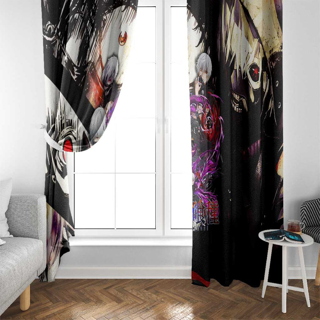 Kaneki Ken Tokyo Ghoul Grunge Window Curtain Anime Style