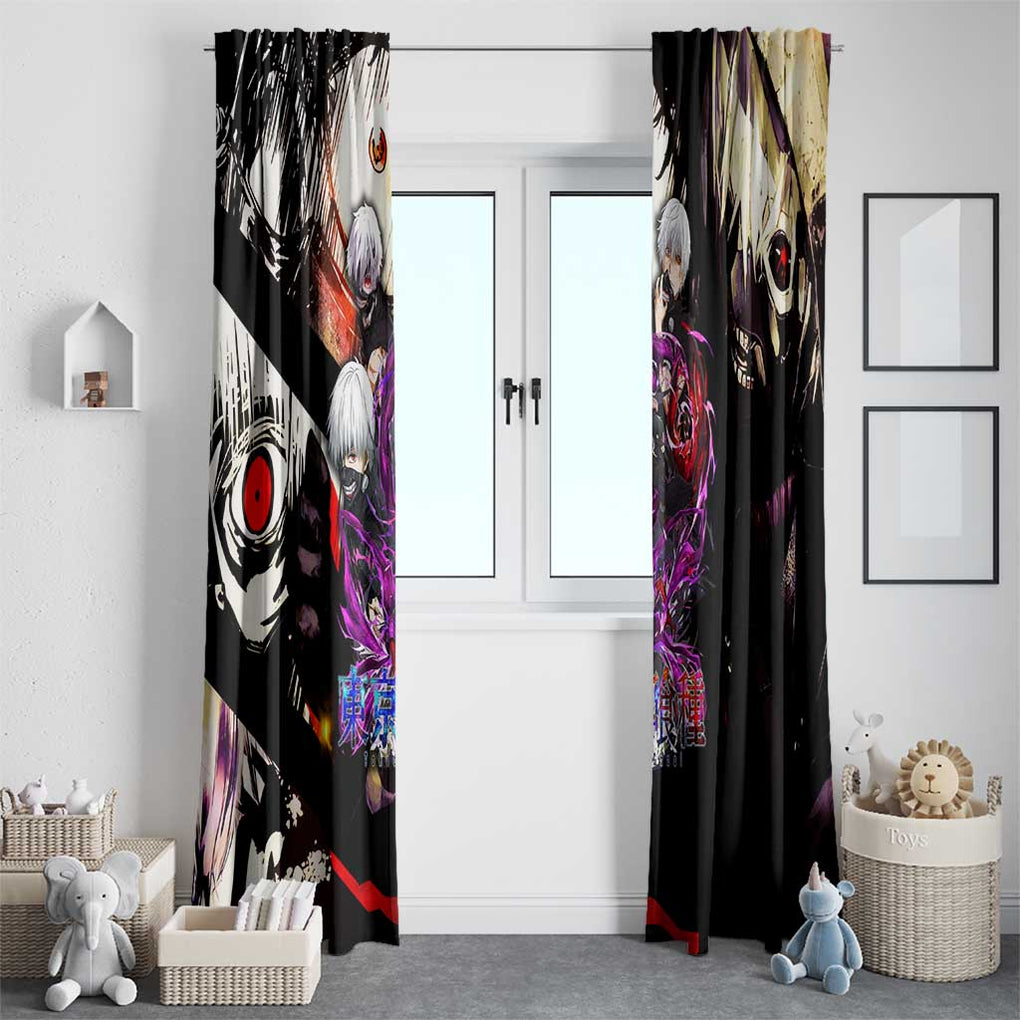 Kaneki Ken Tokyo Ghoul Grunge Window Curtain Anime Style