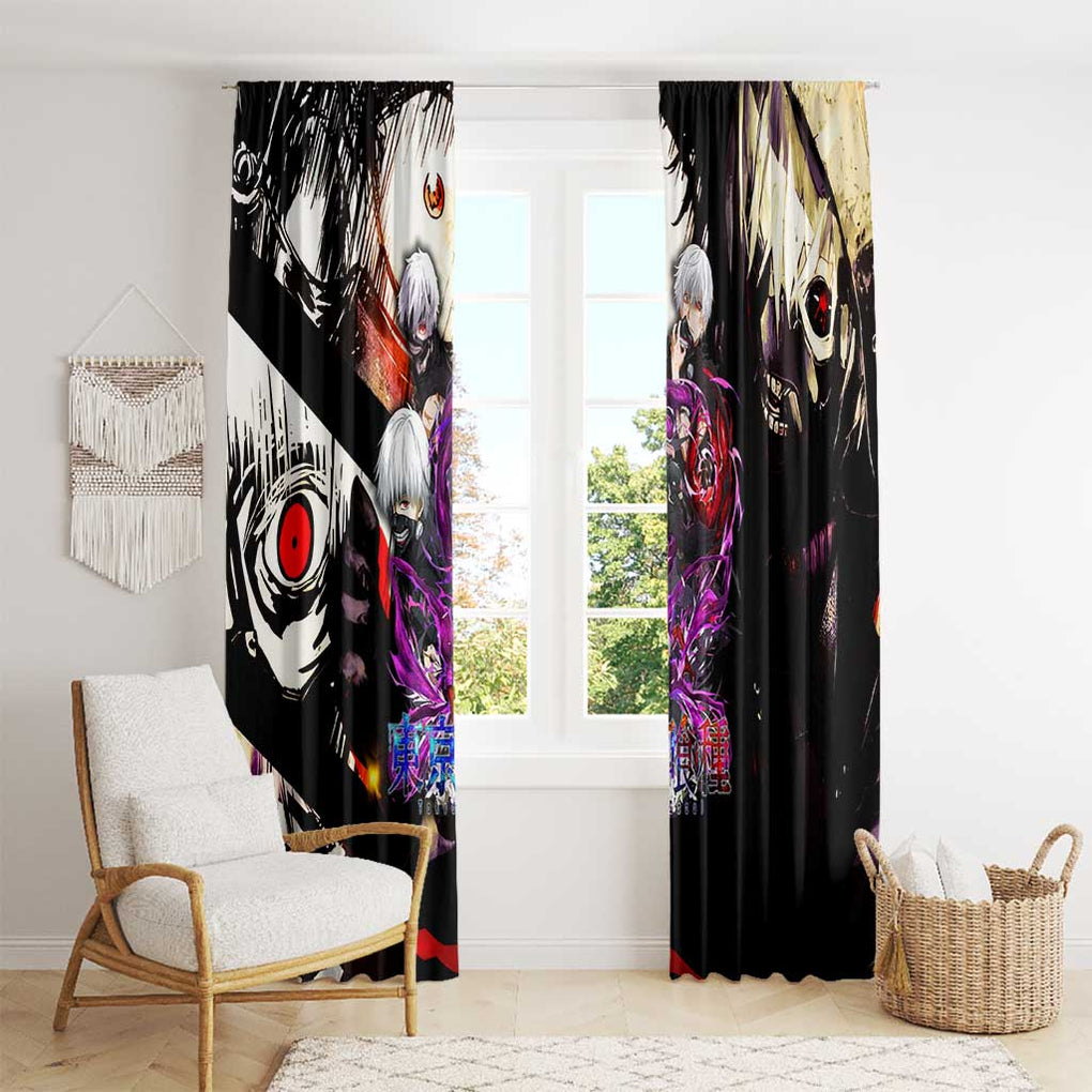Kaneki Ken Tokyo Ghoul Grunge Window Curtain Anime Style