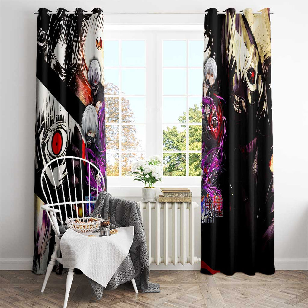 Kaneki Ken Tokyo Ghoul Grunge Window Curtain Anime Style