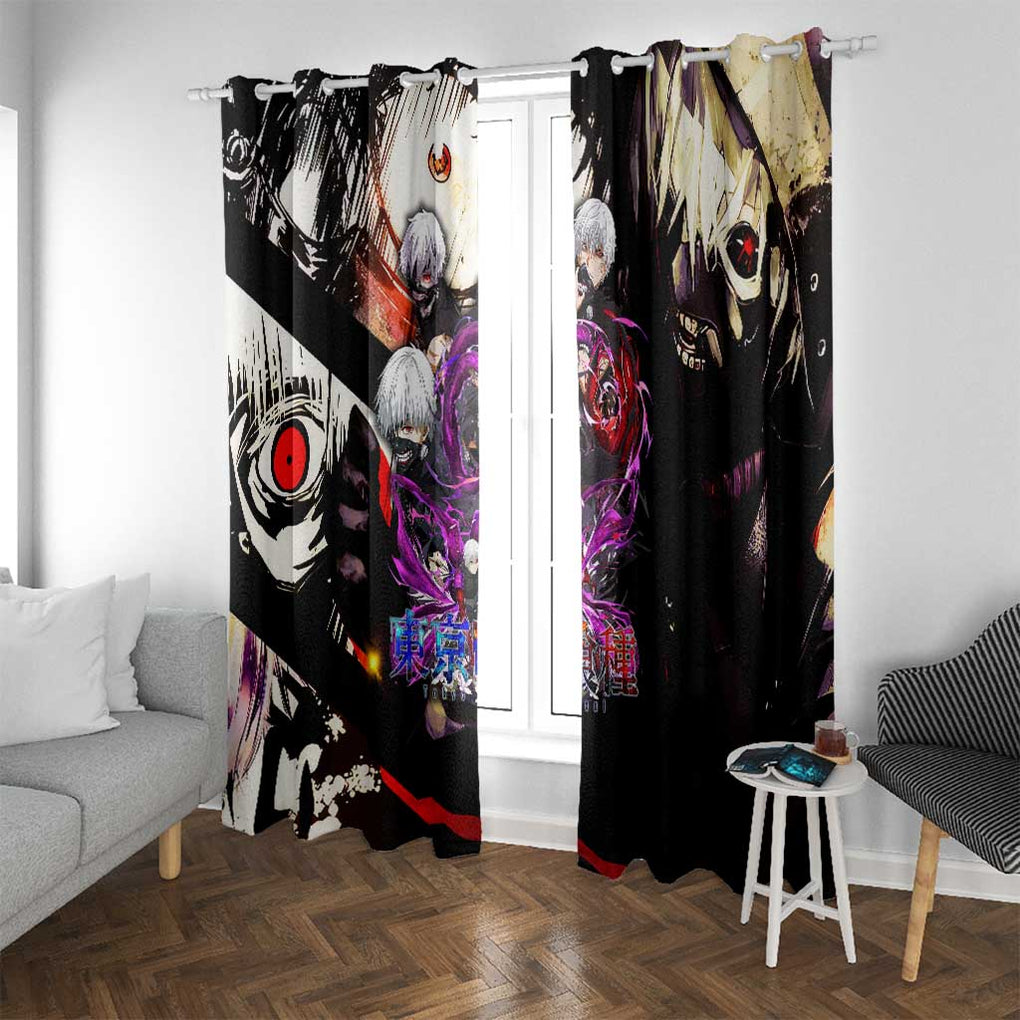Kaneki Ken Tokyo Ghoul Grunge Window Curtain Anime Style