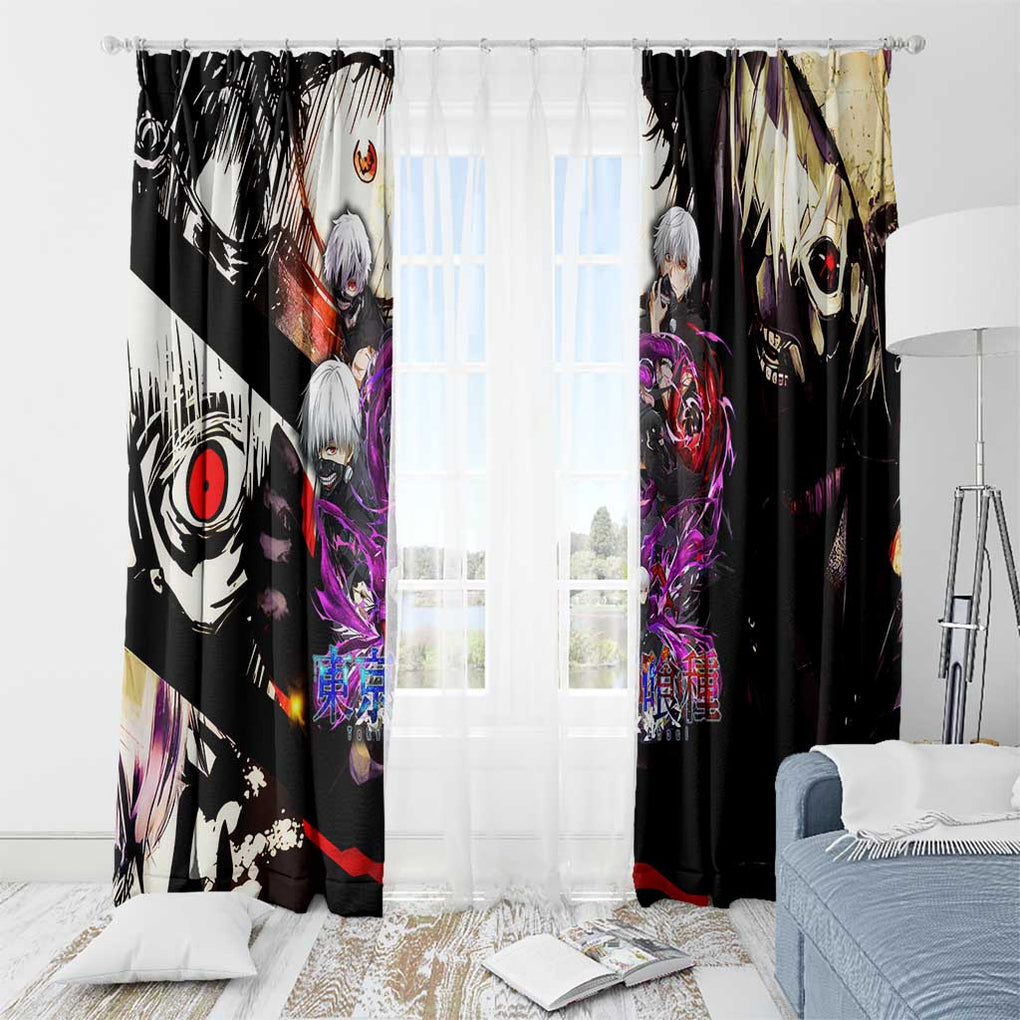 Kaneki Ken Tokyo Ghoul Grunge Window Curtain Anime Style