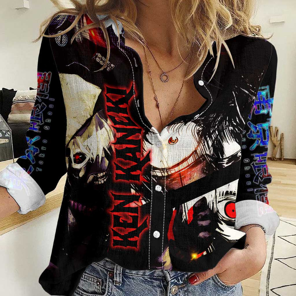 Kaneki Ken Tokyo Ghoul Grunge Women Casual Shirt Anime Style