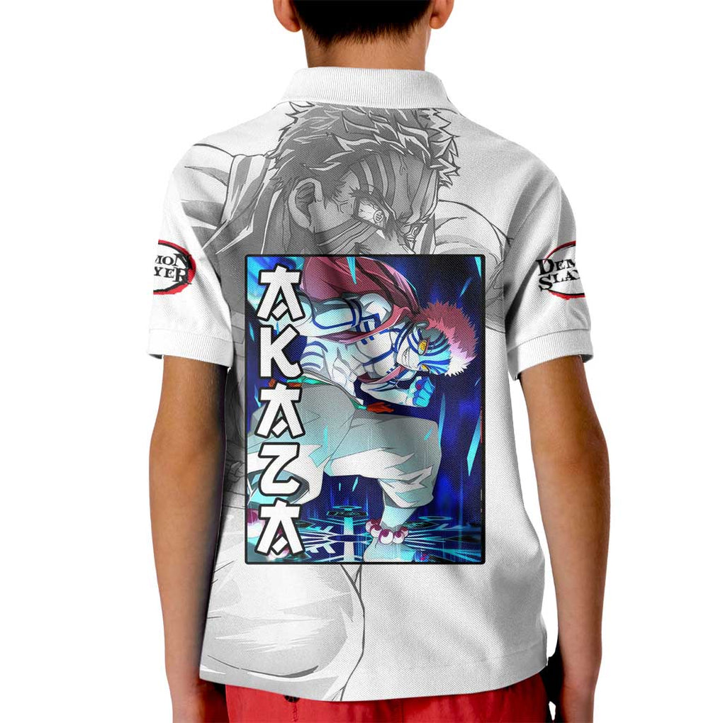 Akaza - Demon Slayer - Kimesu no Yaiba Kid Polo Shirt Japan Art Style