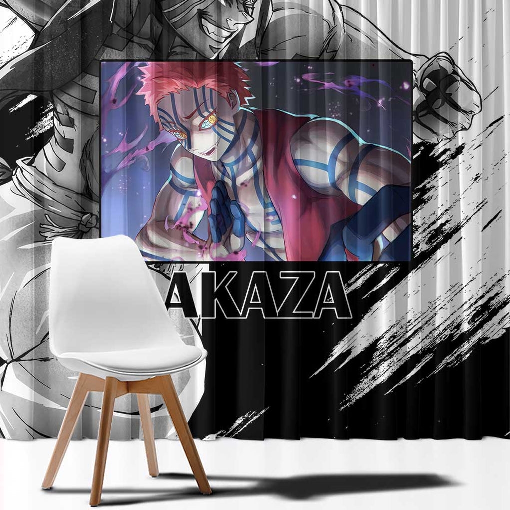 Akaza - Demon Slayer - Kimesu no Yaiba Window Curtain Japan Art Style