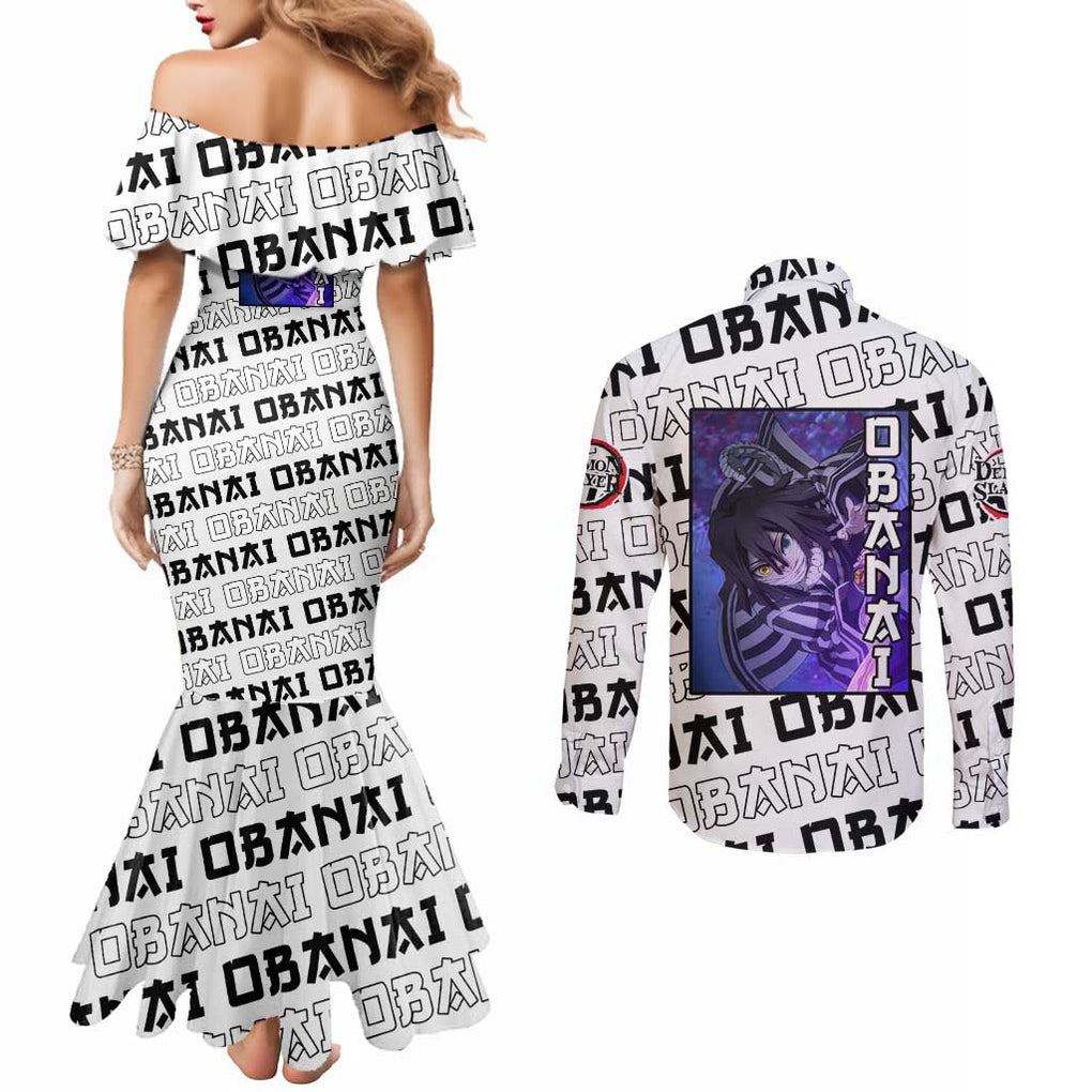 Iguro Obanai - Demon Slayer Couples Matching Mermaid Dress and Long Sleeve Button Shirt Anime Style
