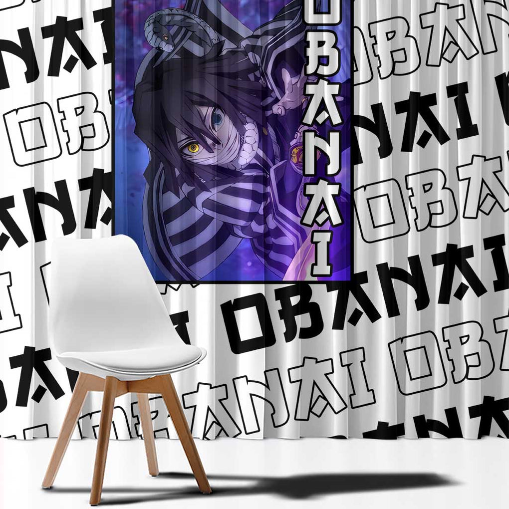 Iguro Obanai - Demon Slayer Window Curtain Anime Style