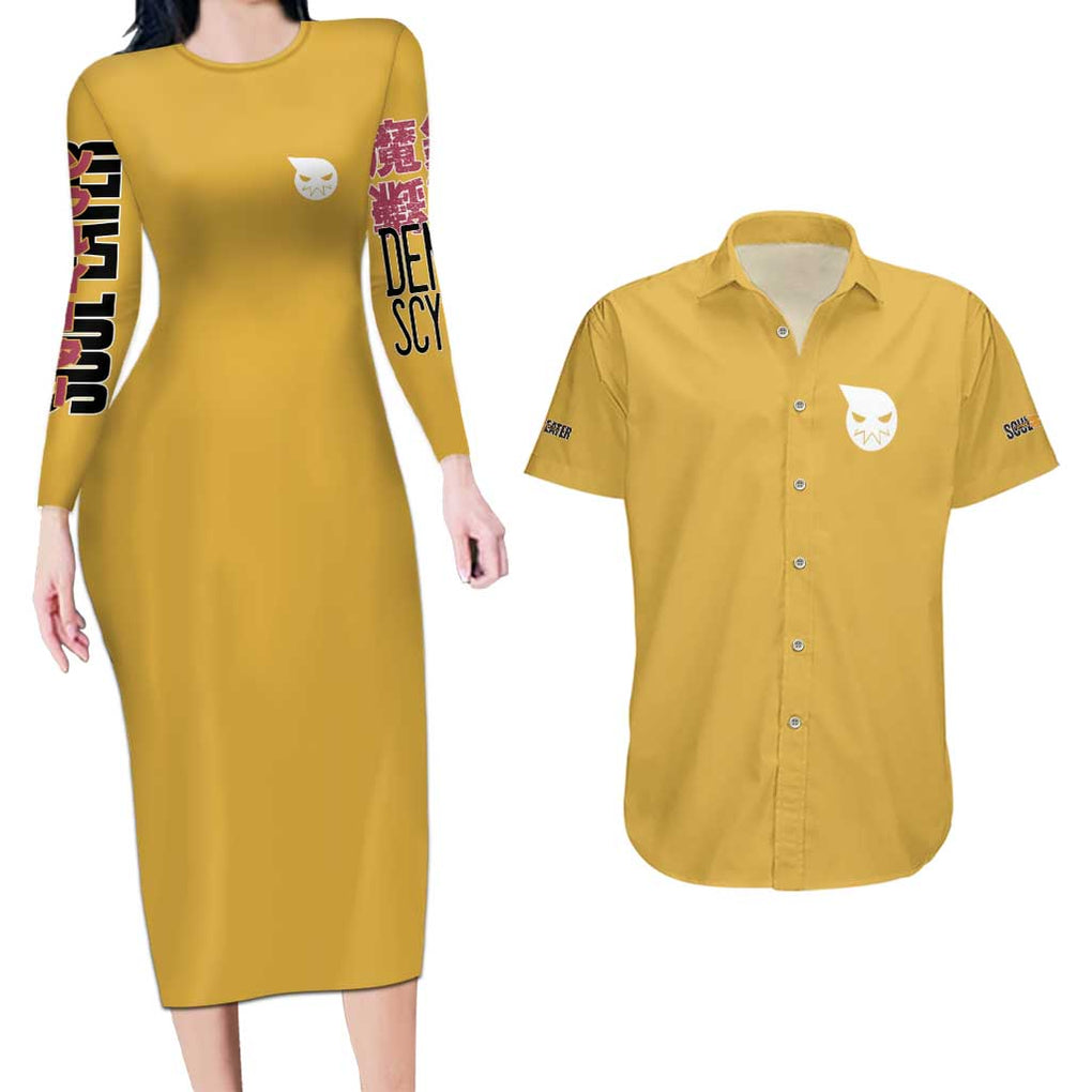 Soul Evans Soul Eater Couples Matching Long Sleeve Bodycon Dress and Hawaiian Shirt Anime Style