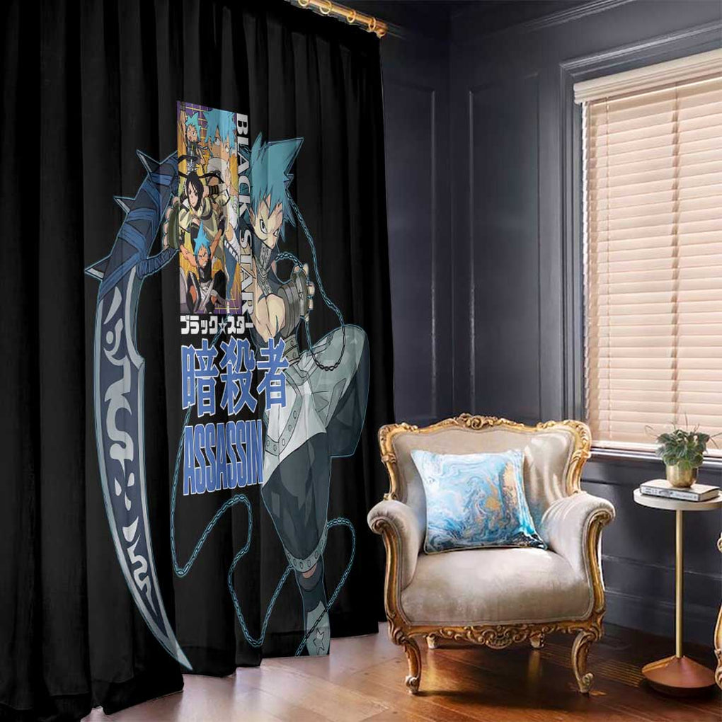 Black Star - Soul Eater Window Curtain Japan Anime Style