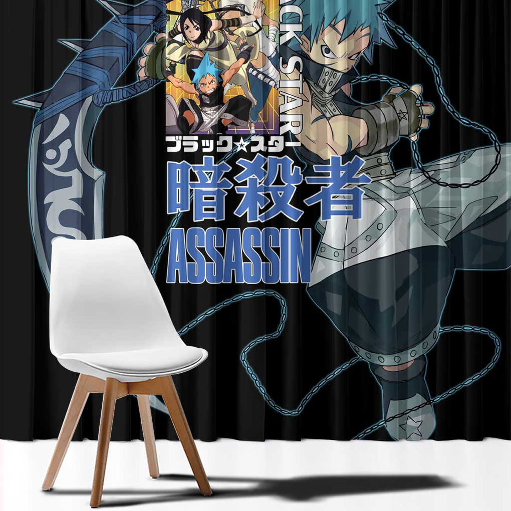 Black Star - Soul Eater Window Curtain Japan Anime Style