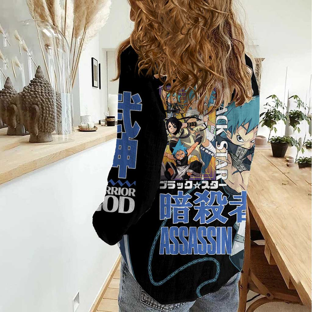 Black Star - Soul Eater Women Casual Shirt Japan Anime Style
