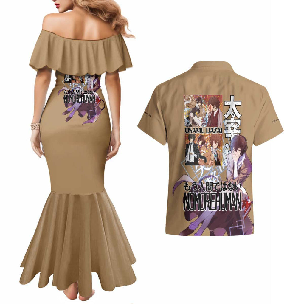 Osamu Dazai Bungou Stray Dogs Couples Matching Mermaid Dress and Hawaiian Shirt Anime Style