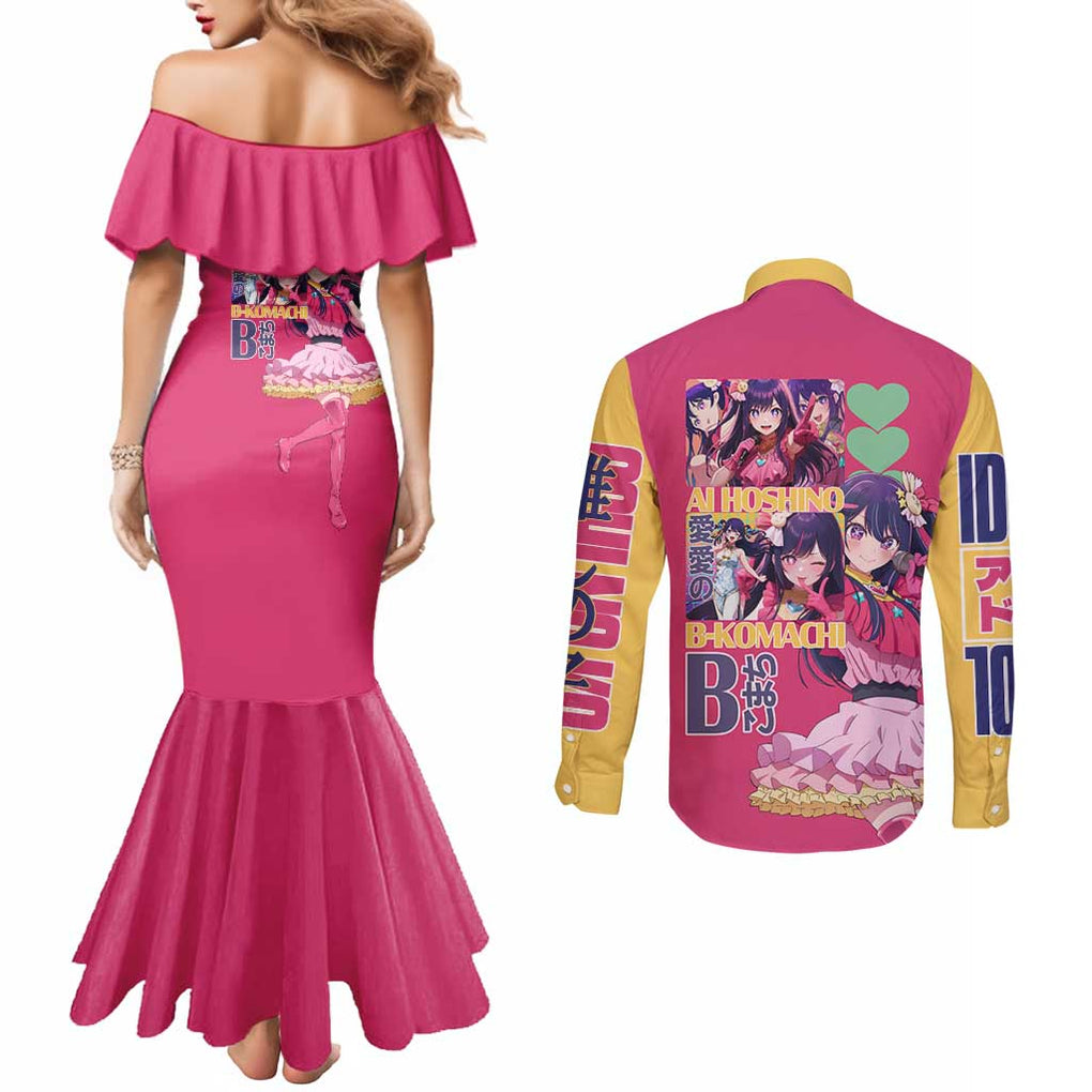 Ai Hoshino Oshi no Ko Couples Matching Mermaid Dress and Long Sleeve Button Shirt Anime Style
