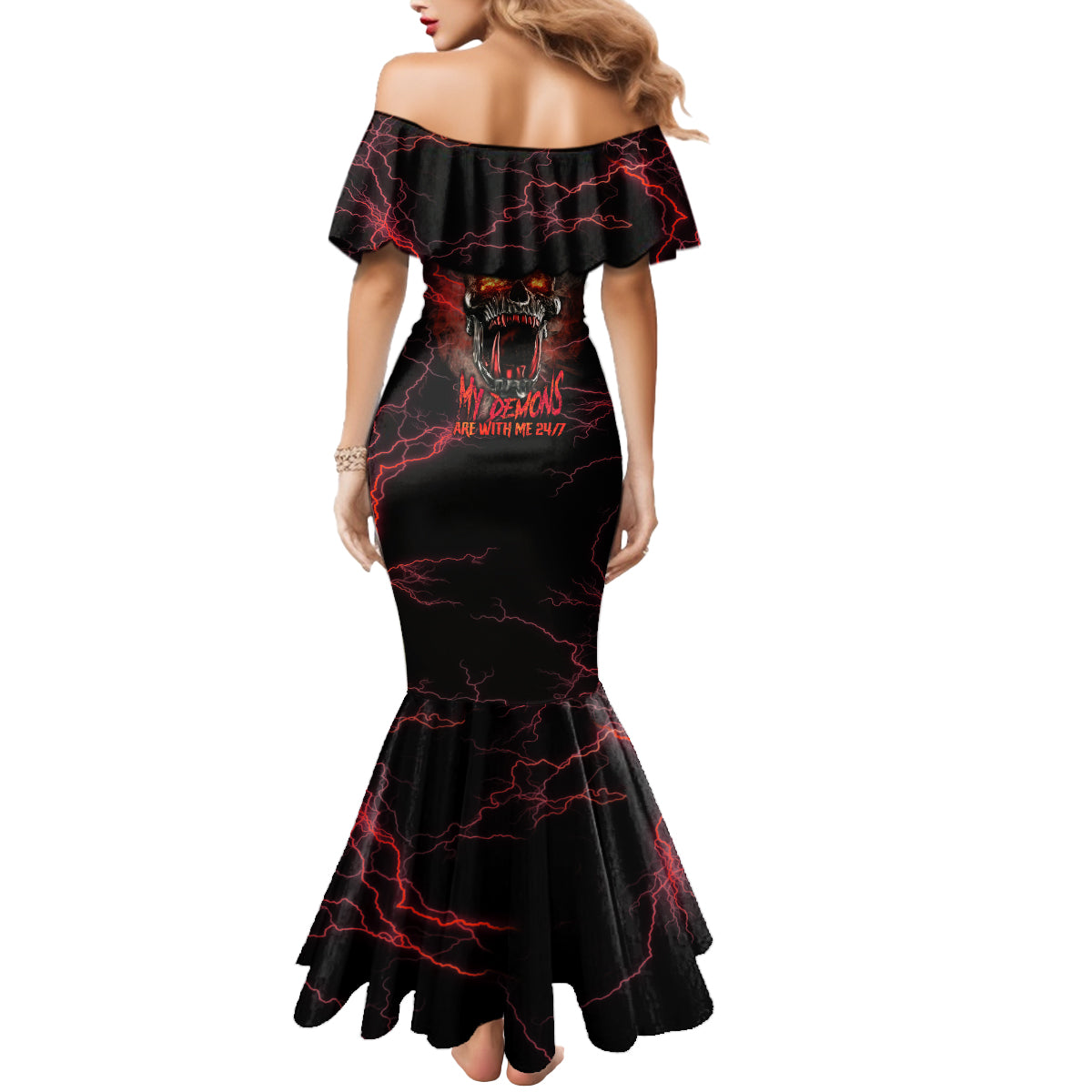 im-never-alone-skull-demon-mermaid-dress