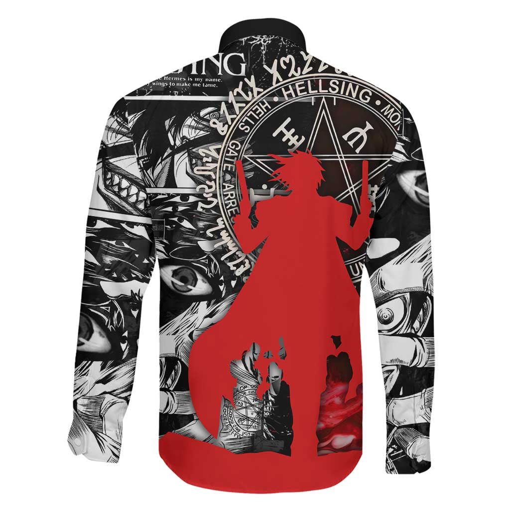 Alucard Hellsing Manga Collage Black and Red Design Family Matching Puletasi and Hawaiian Shirt with Gun Pose and Symbolic Silhouettes