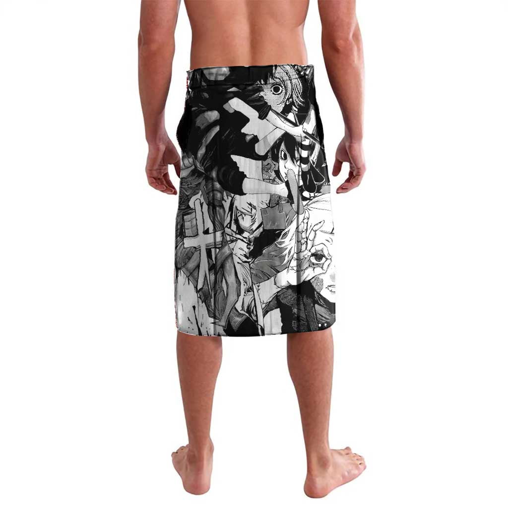 Juuzou Suzuya Tokyo Ghoul Black and White Manga Style Design Lavalava with Red Accents and Chain Weapon Motif - The Mazicc