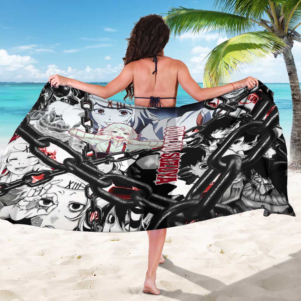 Juuzou Suzuya Tokyo Ghoul Black and White Manga Style Design Sarong with Red Accents and Chain Weapon Motif - The Mazicc