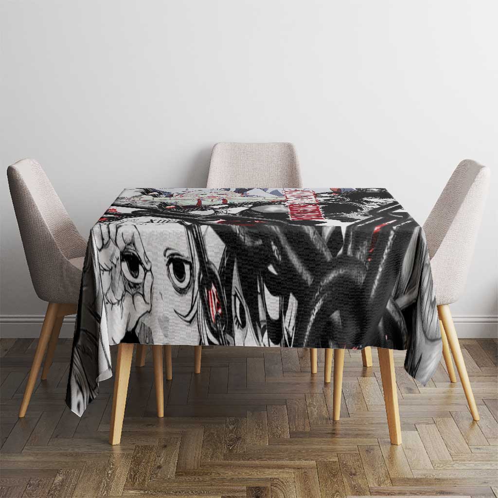 Juuzou Suzuya Tokyo Ghoul Black and White Manga Style Design Tablecloth with Red Accents and Chain Weapon Motif - The Mazicc