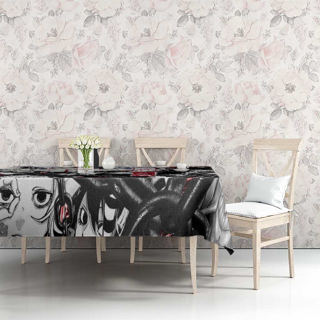 Juuzou Suzuya Tokyo Ghoul Black and White Manga Style Design Tablecloth with Red Accents and Chain Weapon Motif - The Mazicc