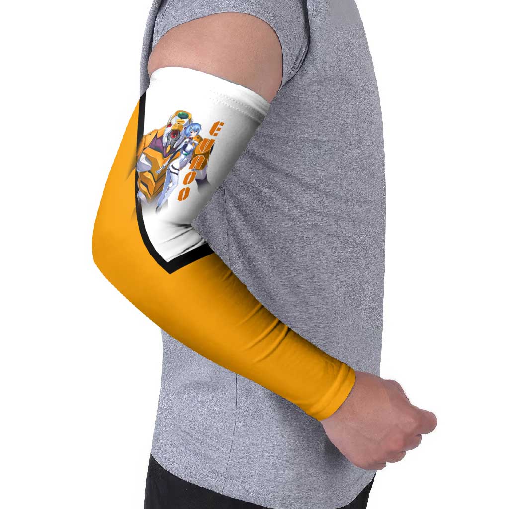 Evangelion EVA-00 and Rei Ayanami Yellow and White Arm Sleeves Design with Mecha and Character Artwork - The Mazicc