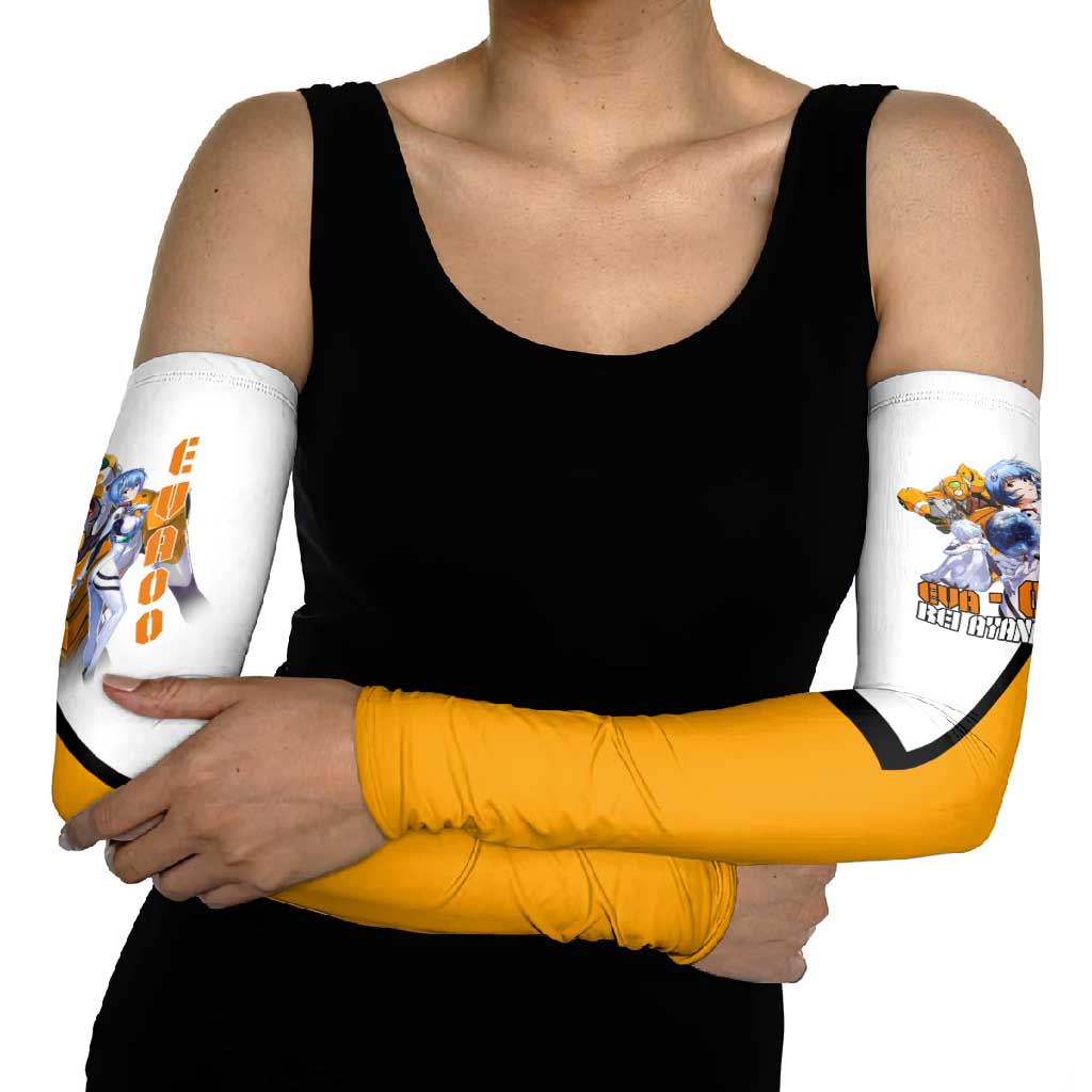 Evangelion EVA-00 and Rei Ayanami Yellow and White Arm Sleeves Design with Mecha and Character Artwork - The Mazicc