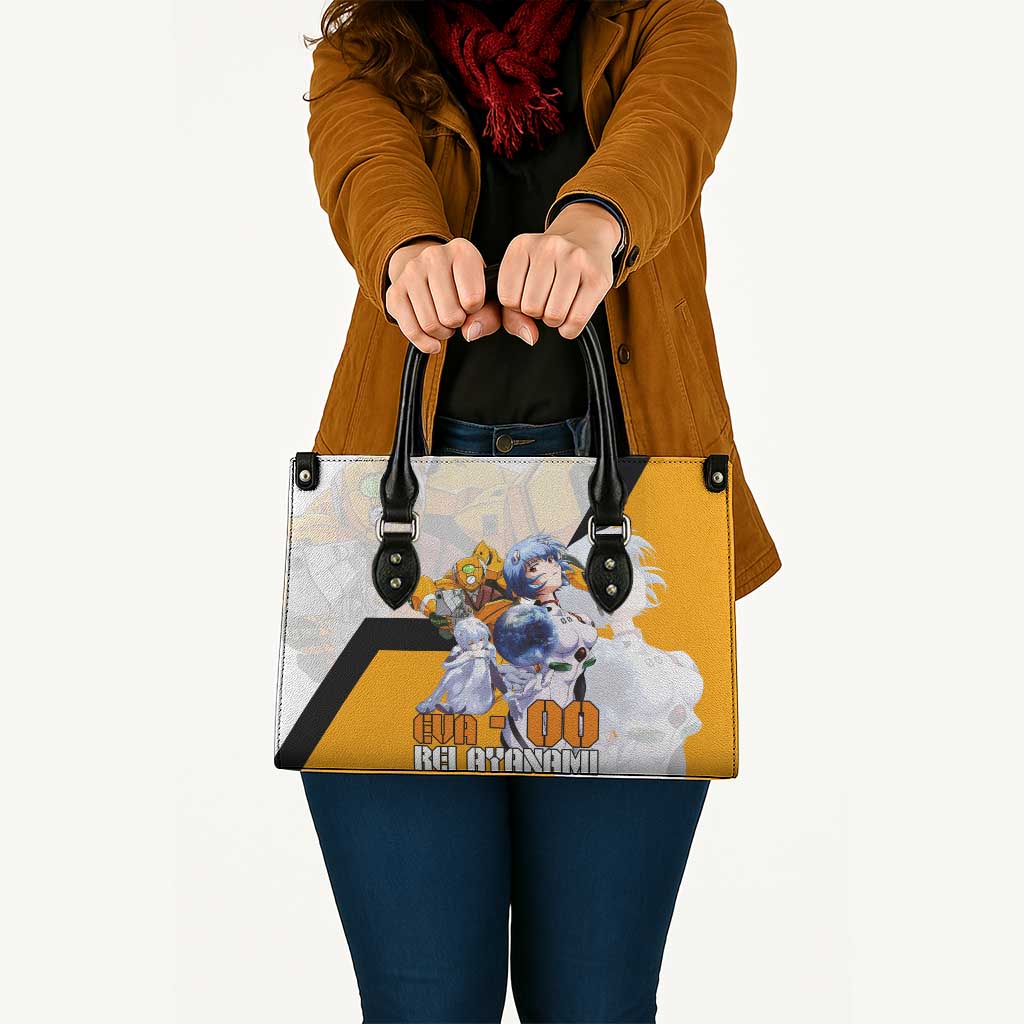 Evangelion EVA-00 and Rei Ayanami Yellow and White Leather Bag Design with Mecha and Character Artwork - The Mazicc